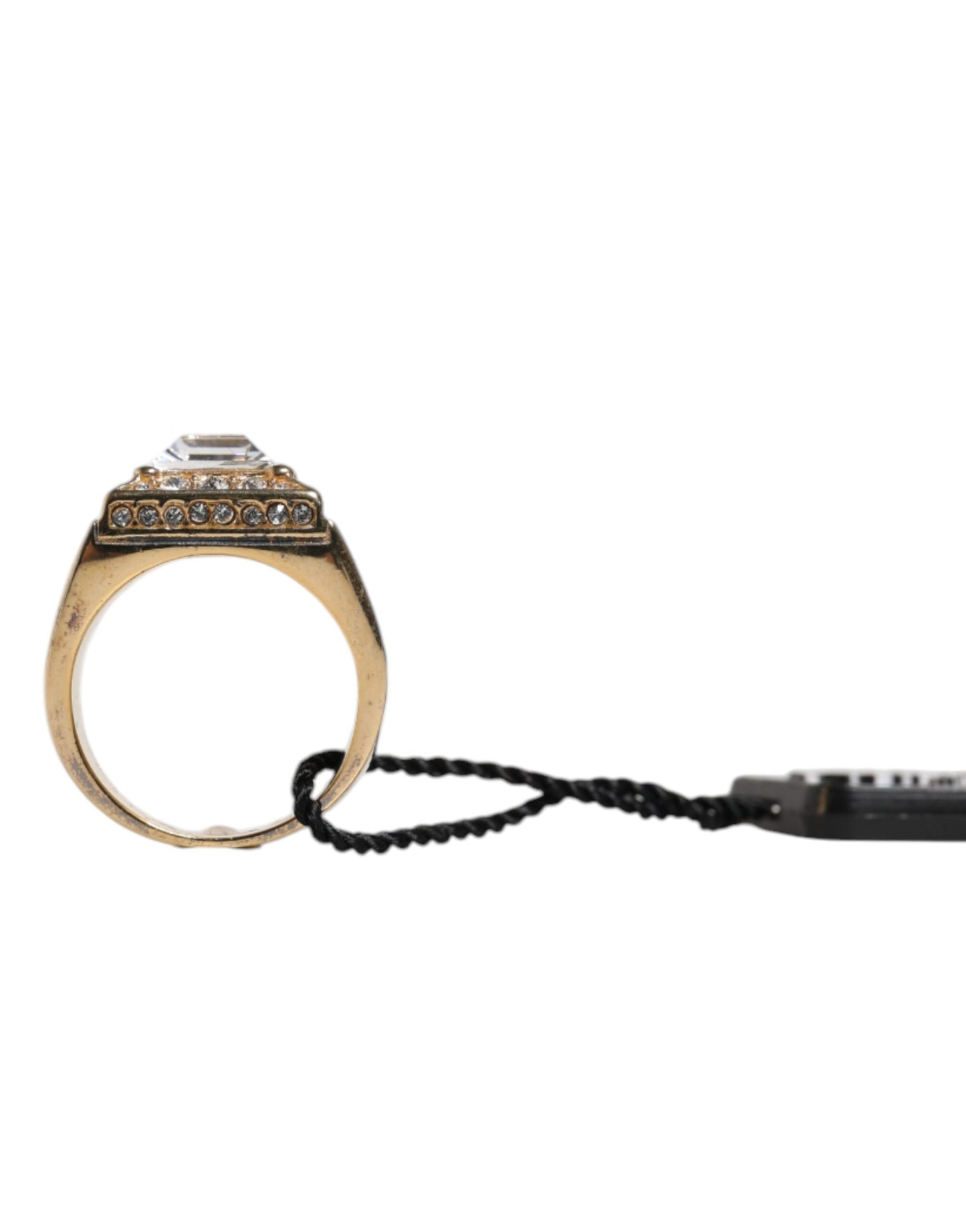 Dolce & Gabbana Gold Tone Sterling Silver 925 Crystals Ring Dolce & Gabbana