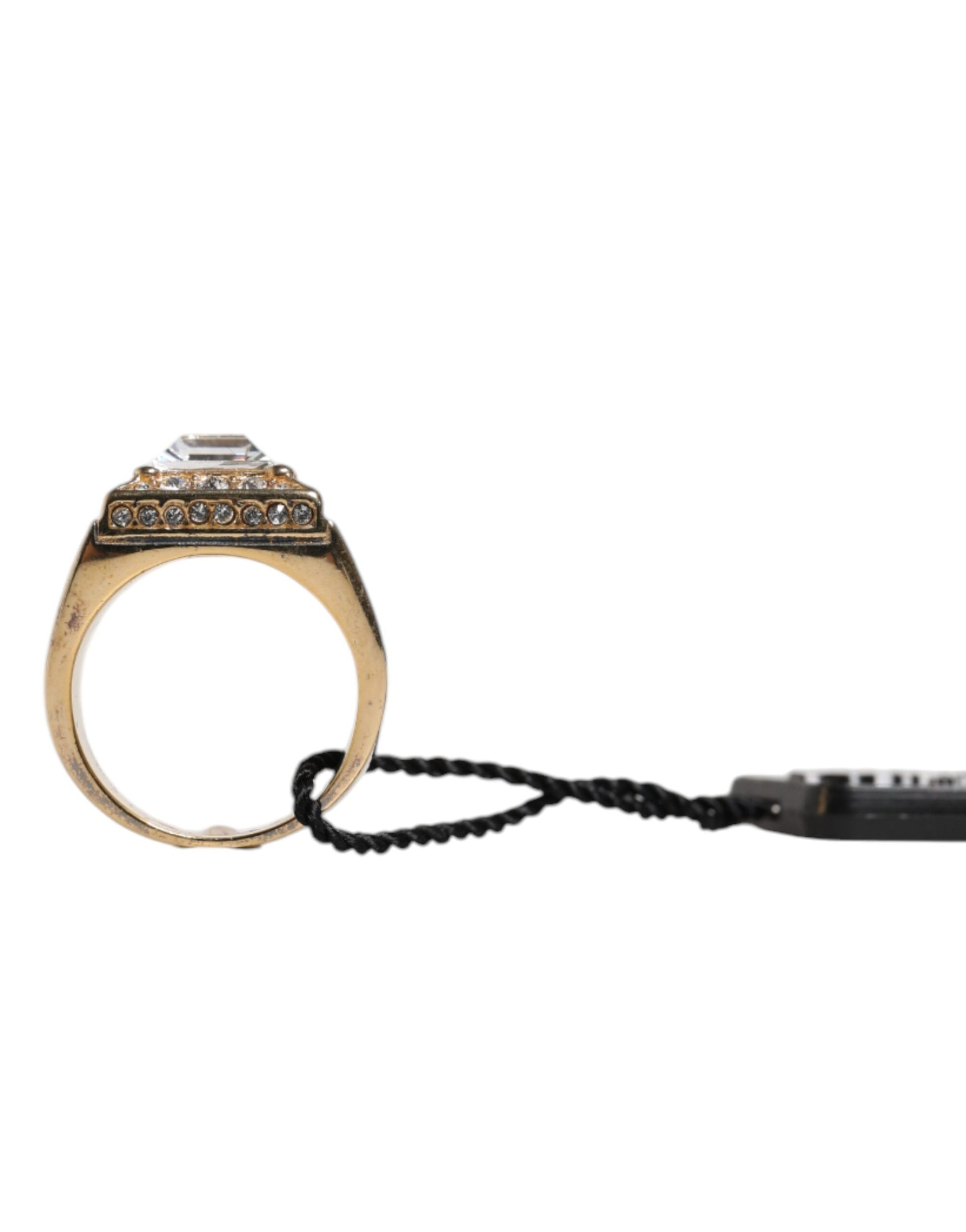 Dolce & Gabbana Gold Tone Sterling Silver 925 Crystals Ring Dolce & Gabbana