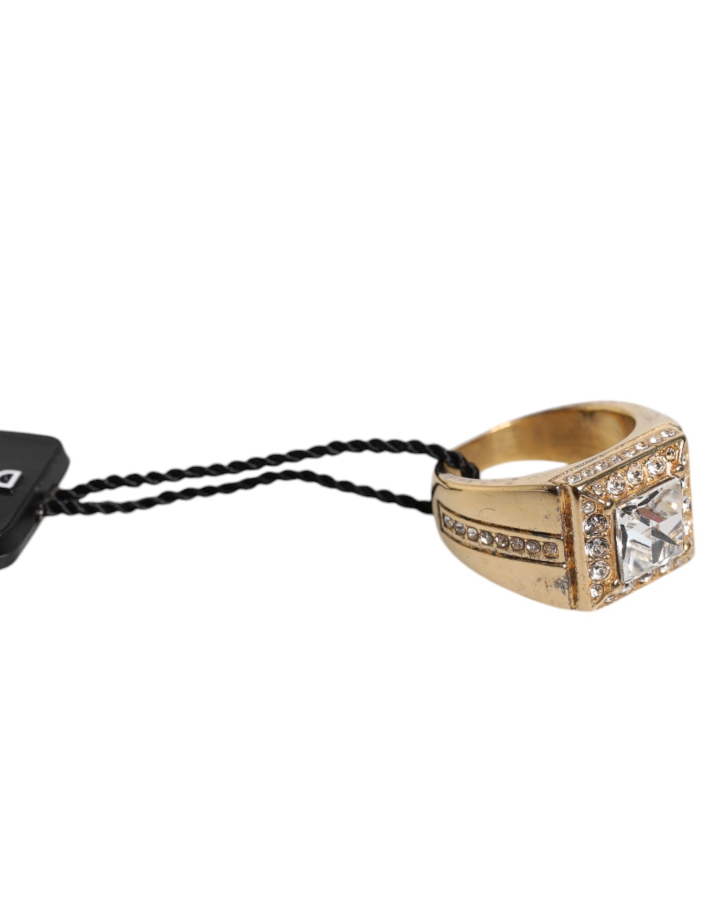 Dolce & Gabbana Gold Tone Sterling Silver 925 Crystals Ring Dolce & Gabbana