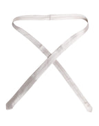 Dolce & Gabbana White Solid Silk Adjustable Necktie Tie