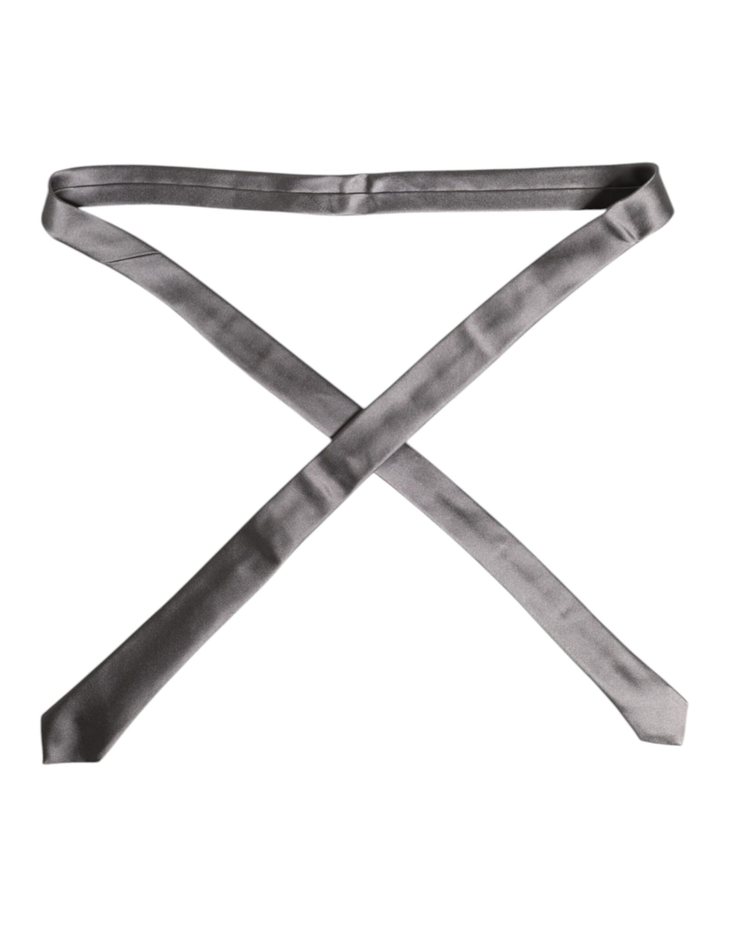 Dolce & Gabbana Metallic Silver Silk Adjustable Necktie Tie Dolce & Gabbana