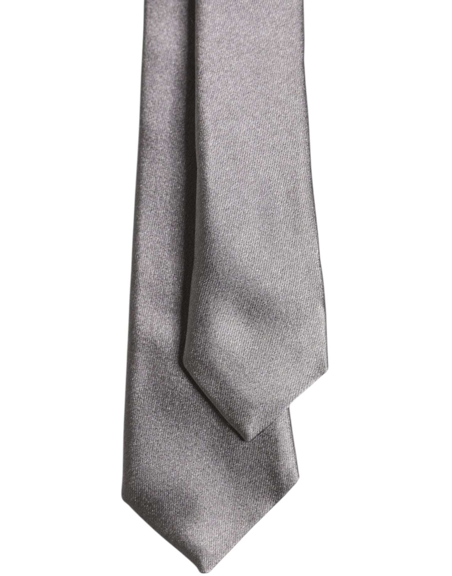 Dolce & Gabbana Metallic Silver Silk Adjustable Necktie Tie Dolce & Gabbana