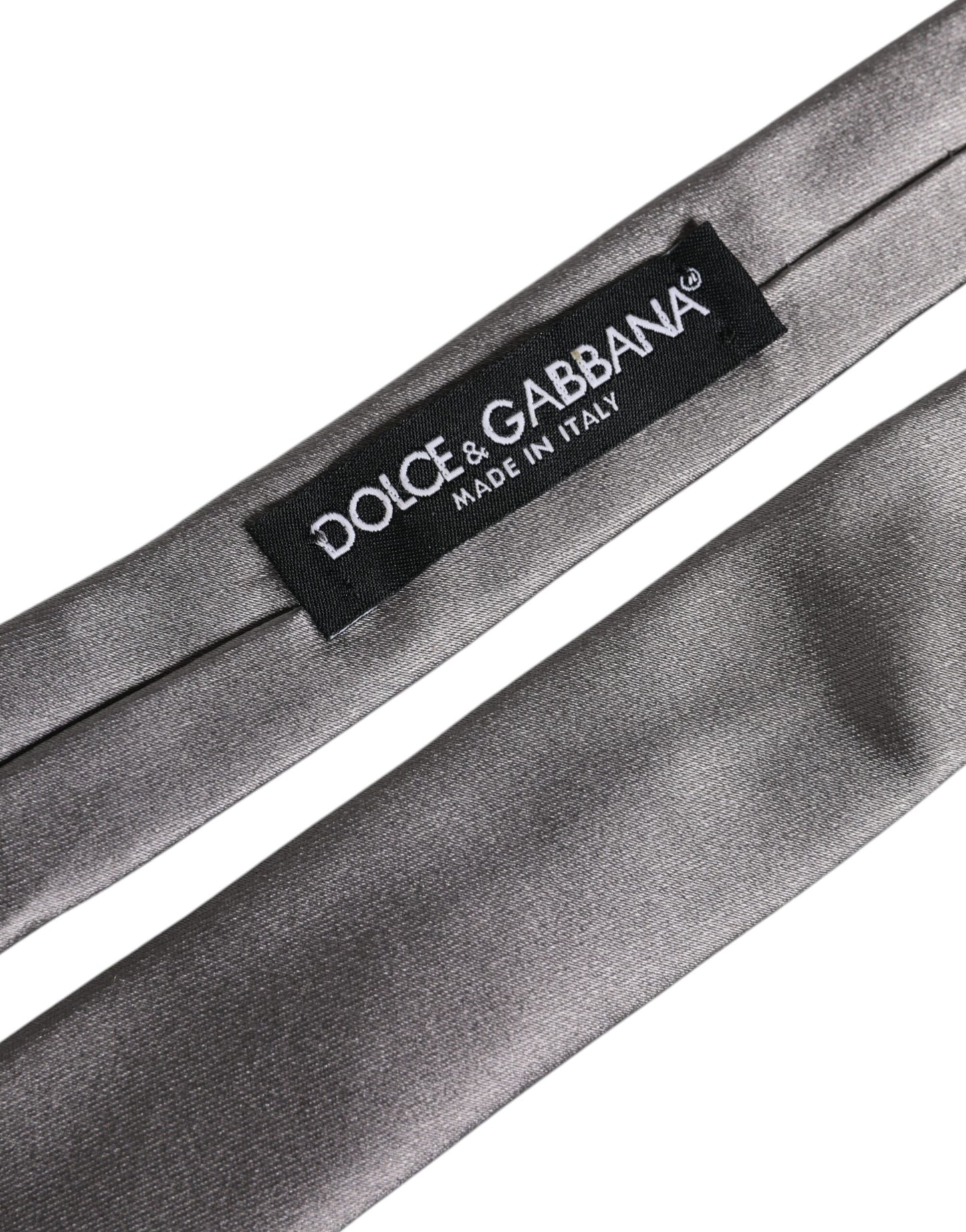 Dolce & Gabbana Metallic Silver Silk Adjustable Necktie Tie Dolce & Gabbana