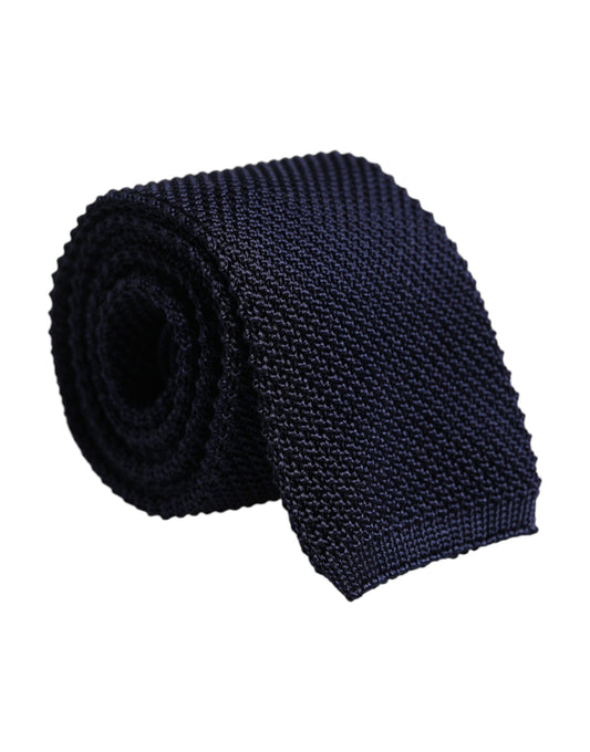 Dolce & Gabbana Dark Blue Silk Adjustable Necktie Tie Dolce & Gabbana