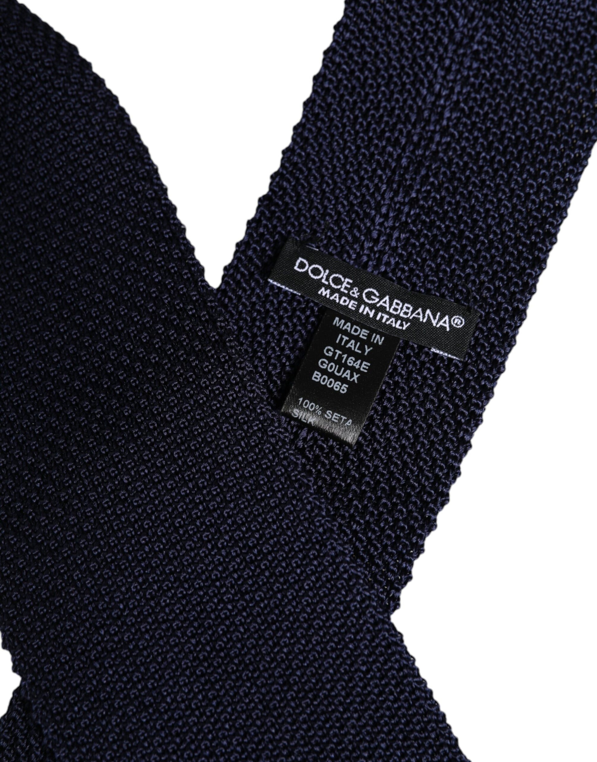 Dolce & Gabbana Dark Blue Silk Adjustable Necktie Tie Dolce & Gabbana
