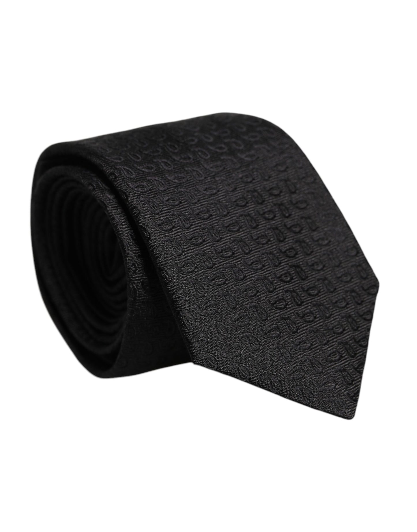 Dolce & Gabbana Black Patterned Silk Adjustable Necktie Tie Dolce & Gabbana