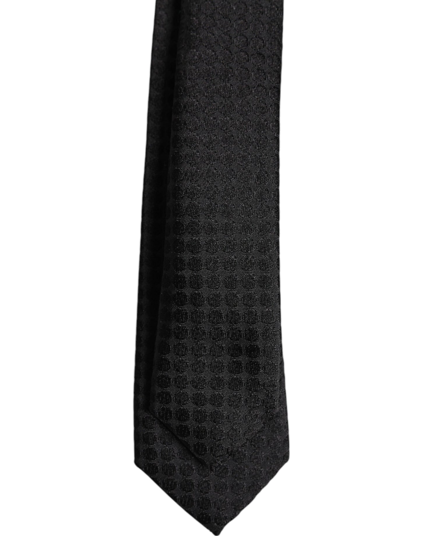 Dolce & Gabbana Black Circles Silk Adjustable Necktie Tie Dolce & Gabbana
