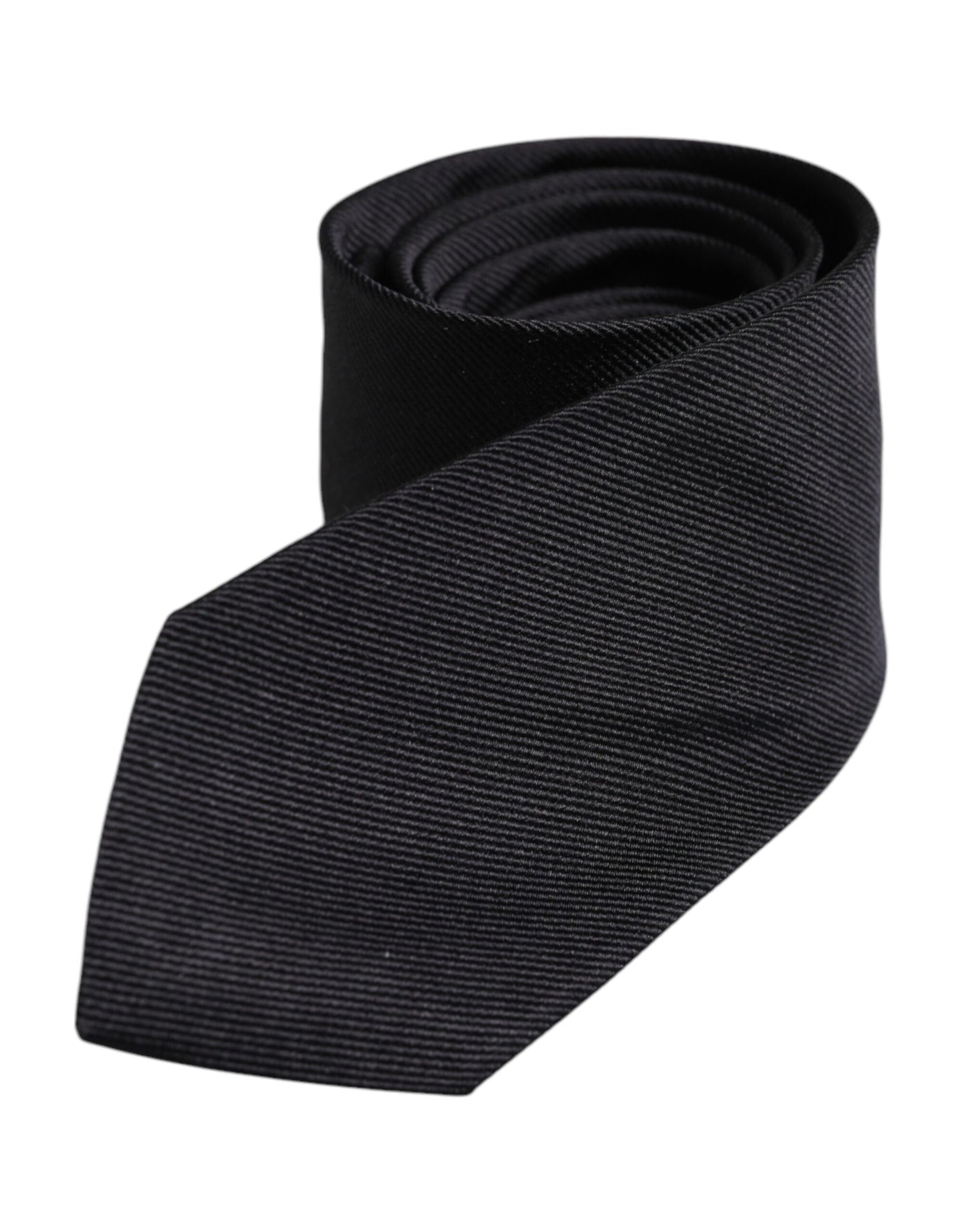 Dolce & Gabbana Black Solid Silk Adjustable Necktie Tie Dolce & Gabbana