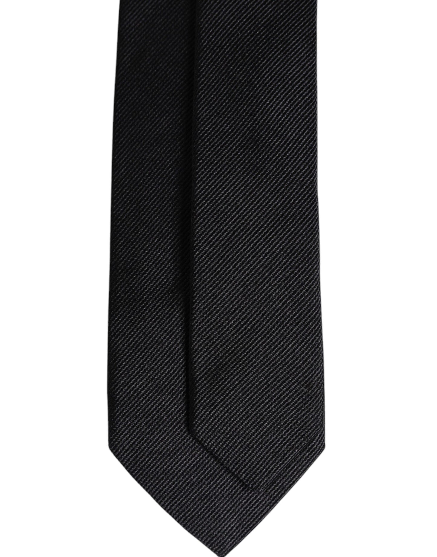 Dolce & Gabbana Black Solid Silk Adjustable Necktie Tie Dolce & Gabbana