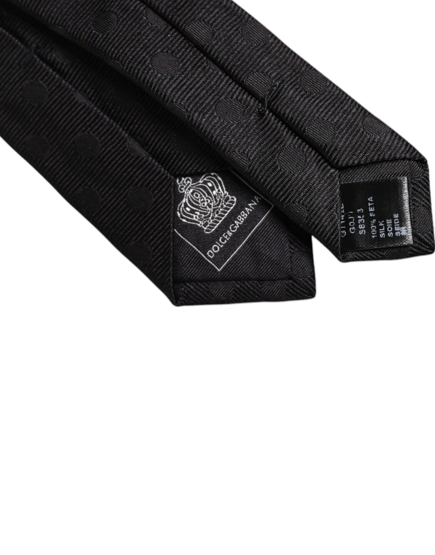 Dolce & Gabbana Black Circles Silk Adjustable Necktie Tie Dolce & Gabbana