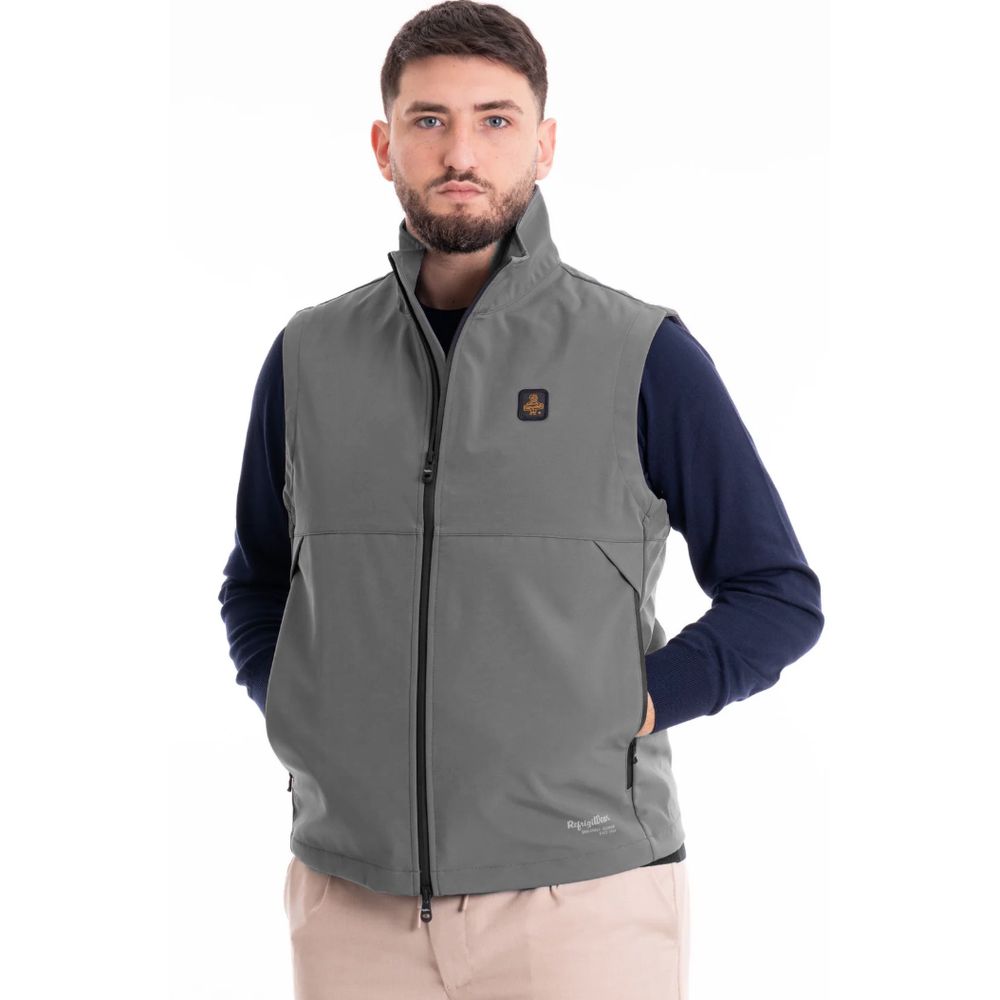 Refrigiwear Brown Polyester Men Vest Refrigiwear
