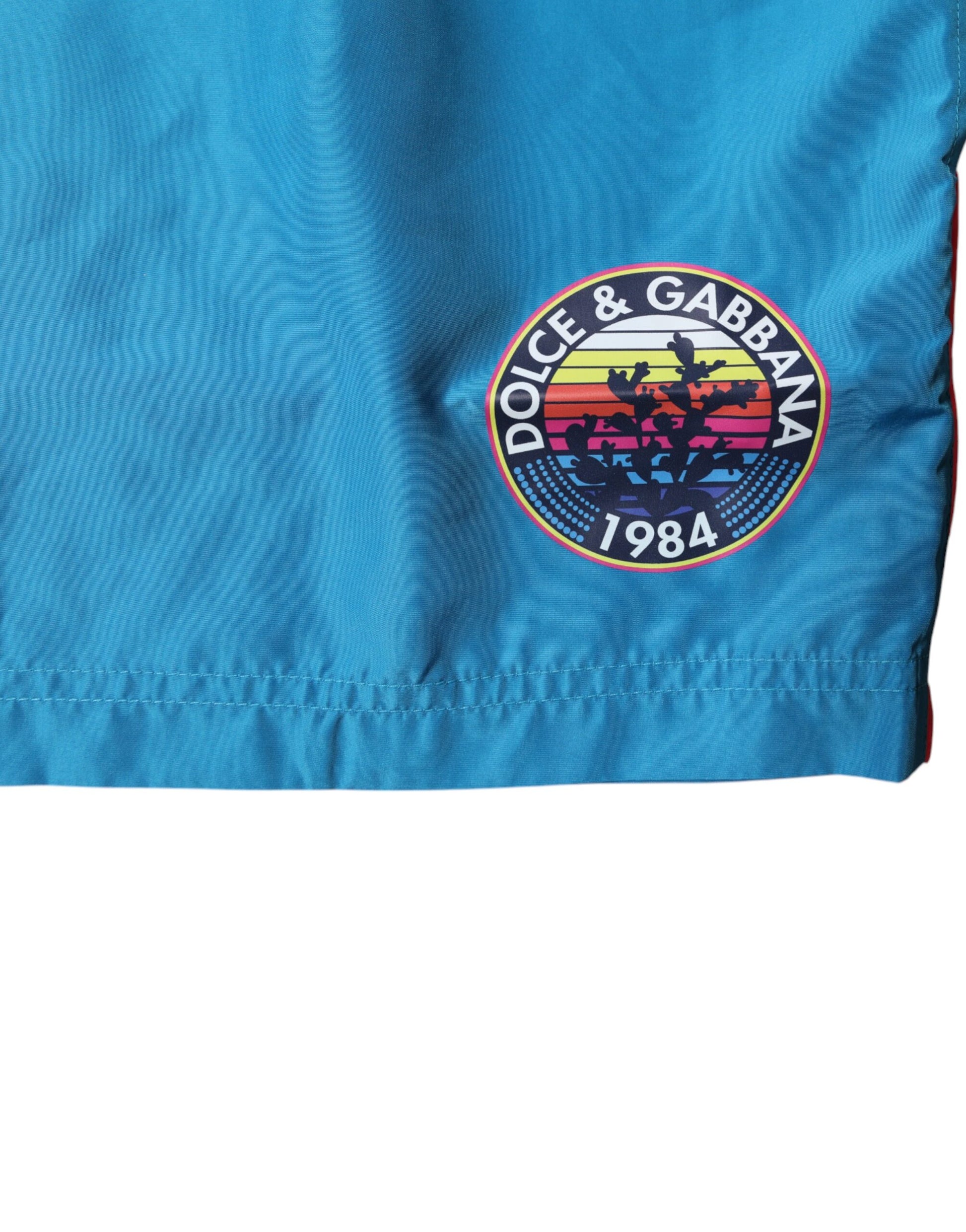 Dolce & Gabbana Turquoise Logo Beachwear Shorts 2Pc Swimwear Dolce & Gabbana