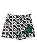 Dolce & Gabbana Black White Logo Beachwear Shorts Swimwear - Eljoys Fashion 
