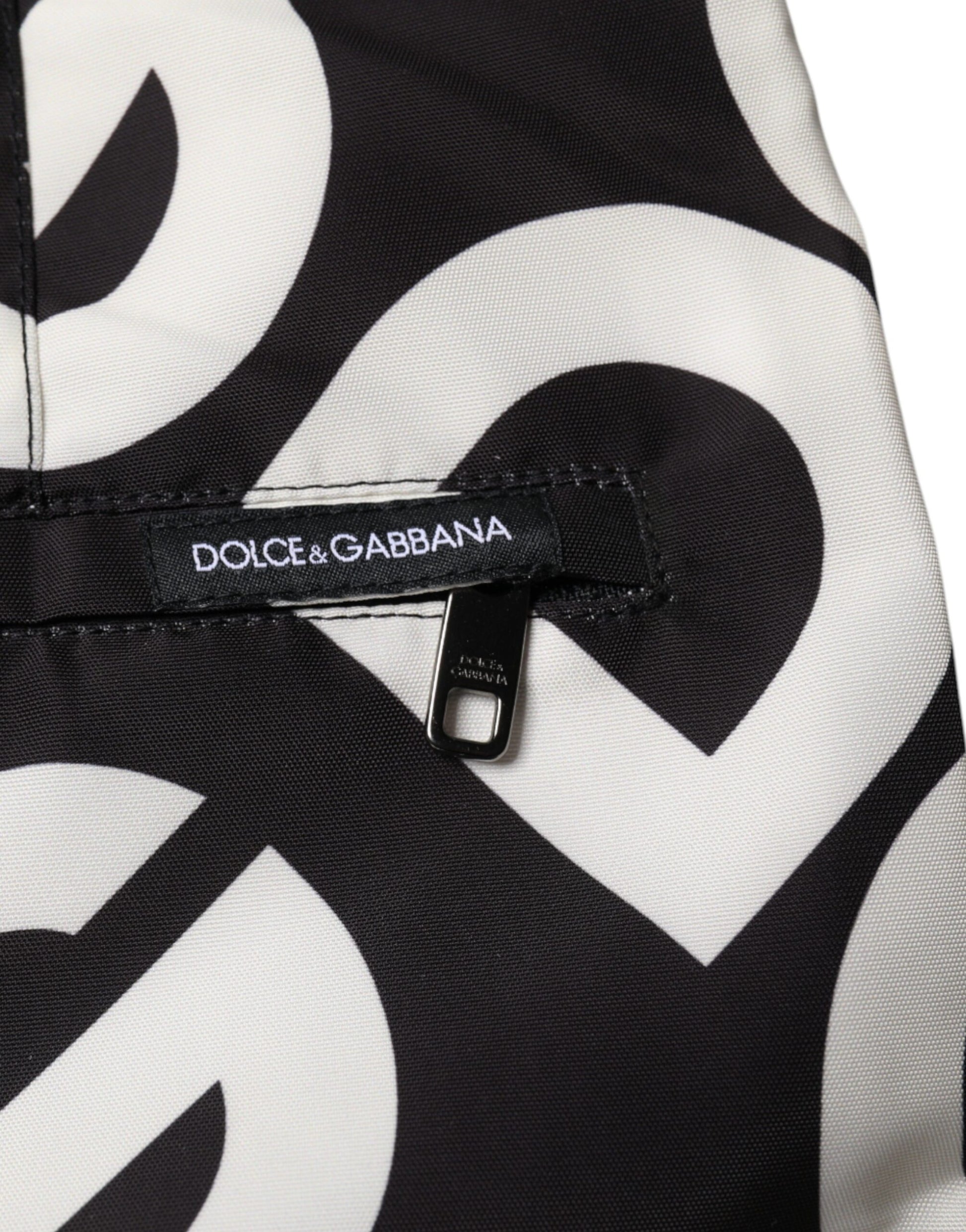 Dolce & Gabbana Black White Logo Beachwear Shorts Swimwear Dolce & Gabbana