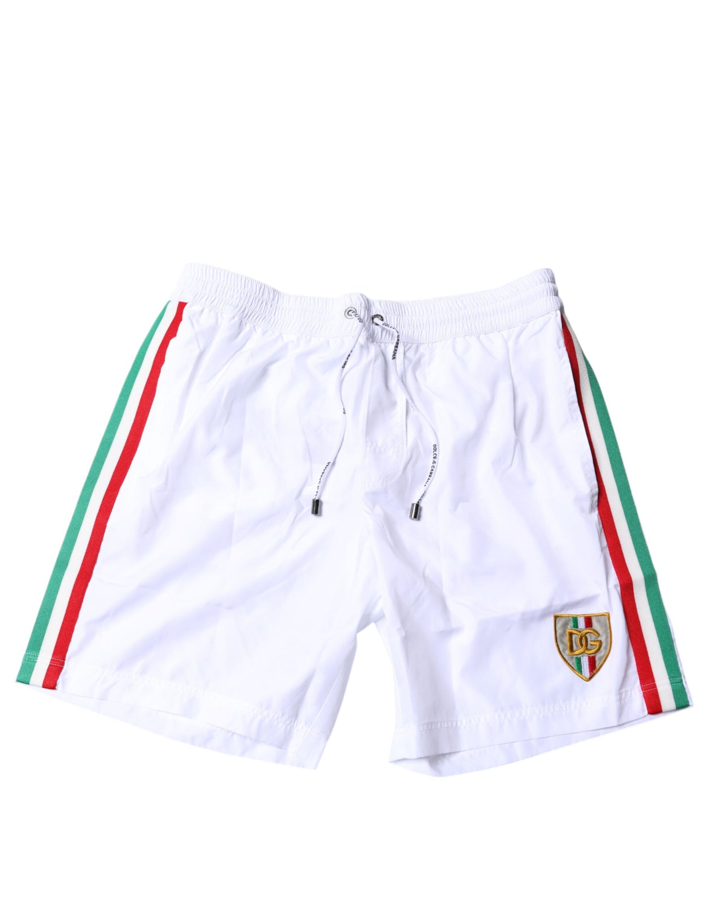 Dolce & Gabbana White Stripes Beachwear Shorts 2 Pc Swimwear Dolce & Gabbana