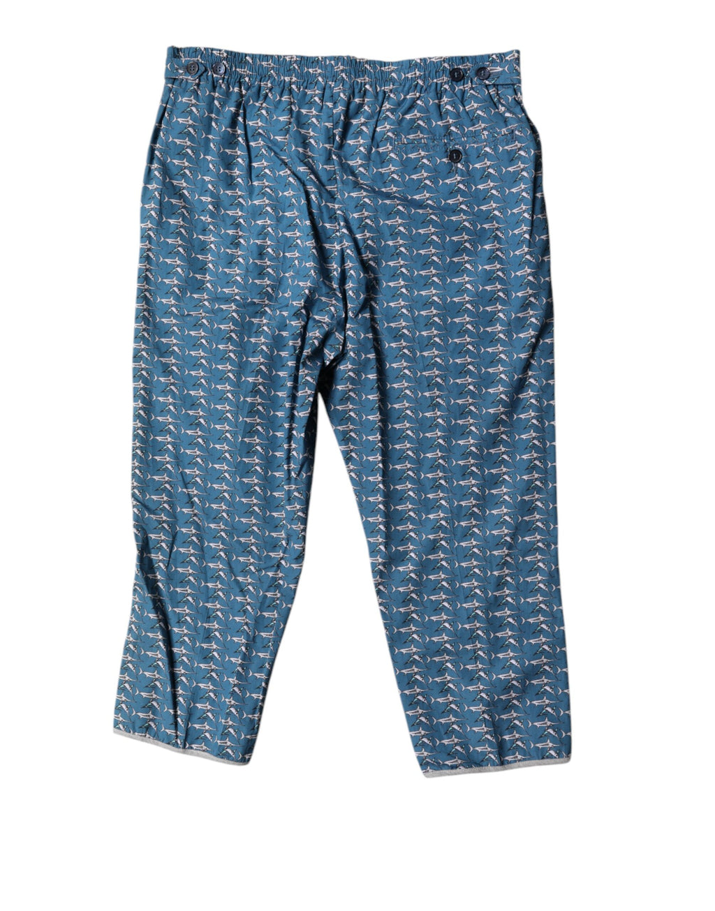 Dolce & Gabbana Blue Shark Print Cropped Beachwear Swimwear - Eljoys Fashion 