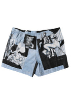 Dolce & Gabbana Blue Statue Print Cotton Mens Shorts - Eljoys Fashion 