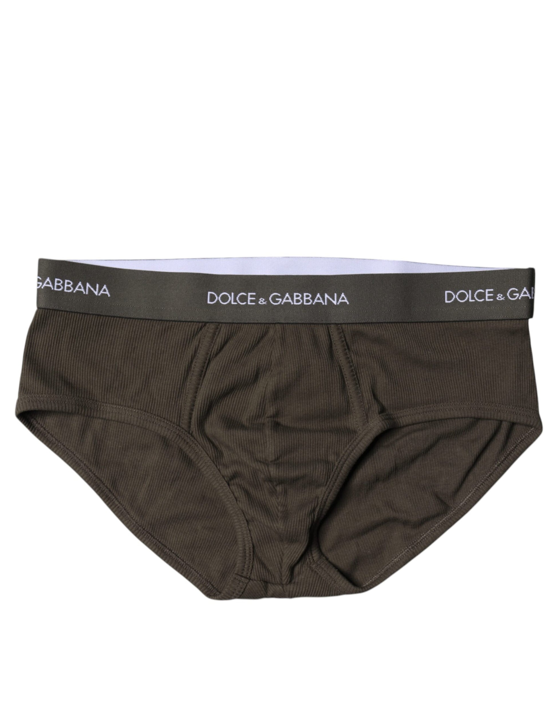 Dolce & Gabbana Gray Cotton Men Mid Slip Brief Underwear Dolce & Gabbana