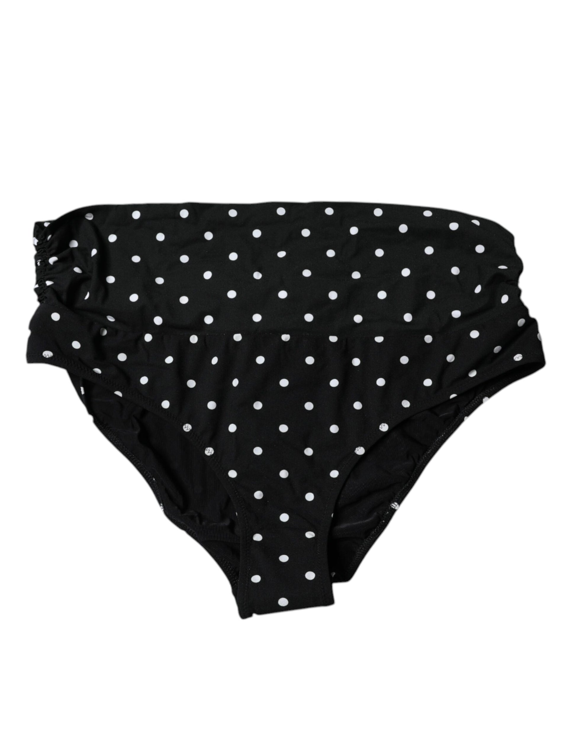 Dolce & Gabbana Black Polka Dot Swimsuit Bikini Bottom Swimwear Dolce & Gabbana