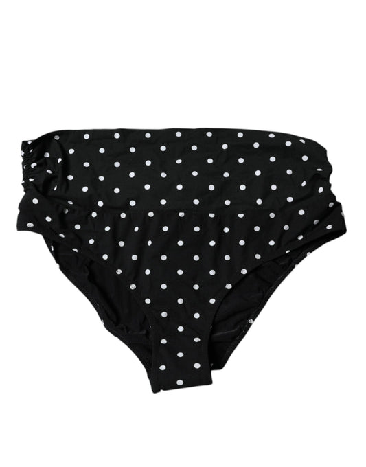 Dolce & Gabbana Black Polka Dot Swimsuit Bikini Bottom Swimwear Dolce & Gabbana