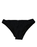 Dolce & Gabbana Black Nylon Stretch Mid Waist Panty Underwear - Eljoys Fashion 