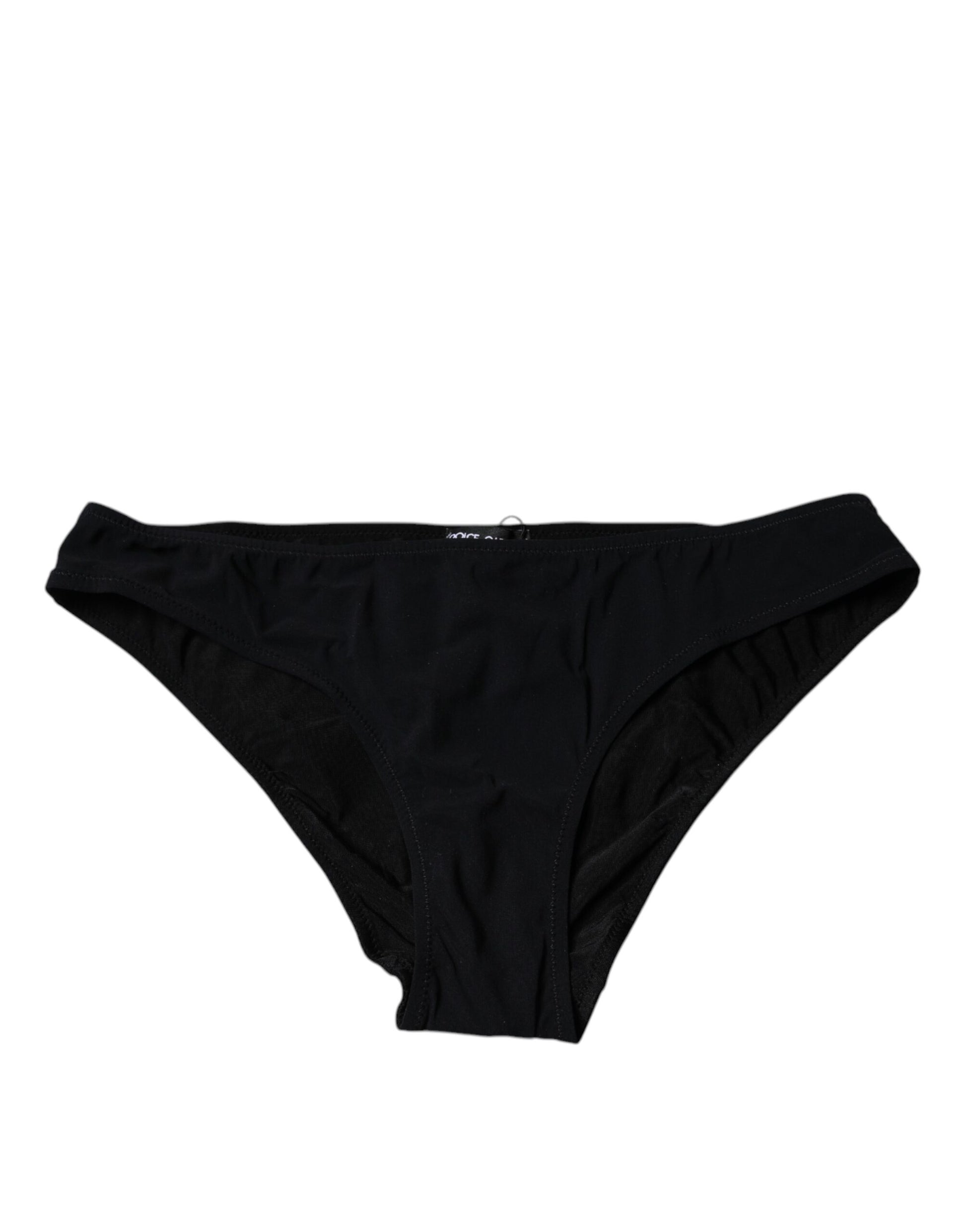 Dolce & Gabbana Black Nylon Stretch Mid Waist Panty Underwear Dolce & Gabbana