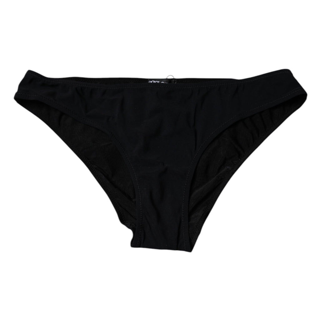 Dolce & Gabbana Black Nylon Stretch Mid Waist Panty Underwear - Eljoys Fashion 