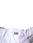 Dolce & Gabbana White Nylon Beachwear Bikini Bottom Swimwear