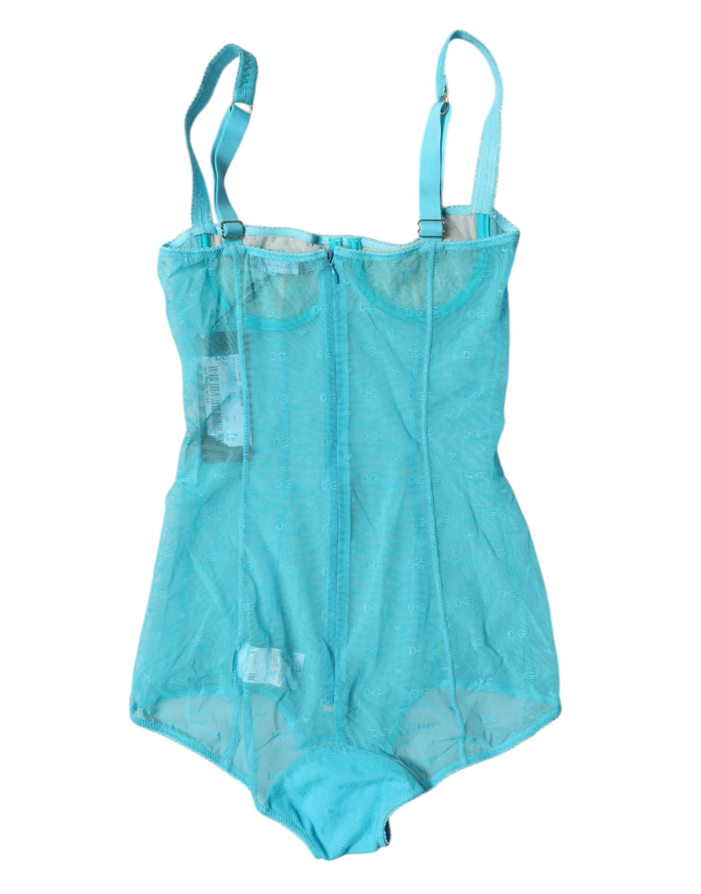 Dolce & Gabbana Blue Tulle Balconette Bra Bodysuit Underwear - Eljoys Fashion 