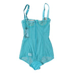 Dolce & Gabbana Blue Tulle Balconette Bra Bodysuit Underwear - Eljoys Fashion 
