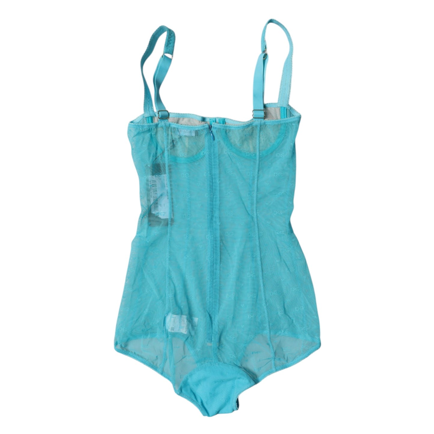 Dolce & Gabbana Blue Tulle Balconette Bra Bodysuit Underwear Dolce & Gabbana