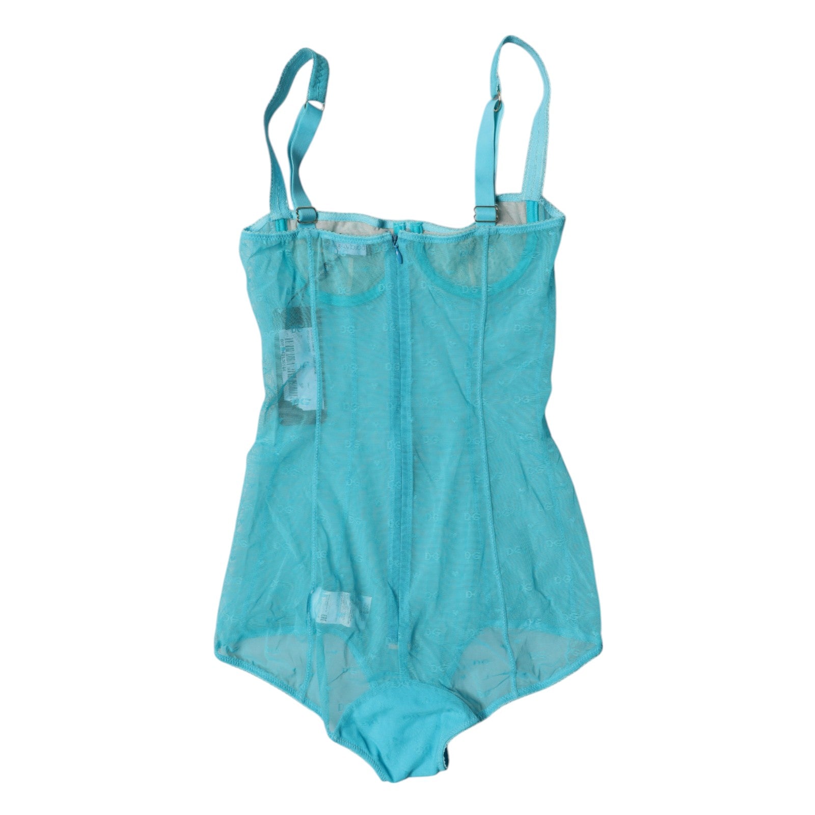 Dolce & Gabbana Blue Tulle Balconette Bra Bodysuit Underwear Dolce & Gabbana
