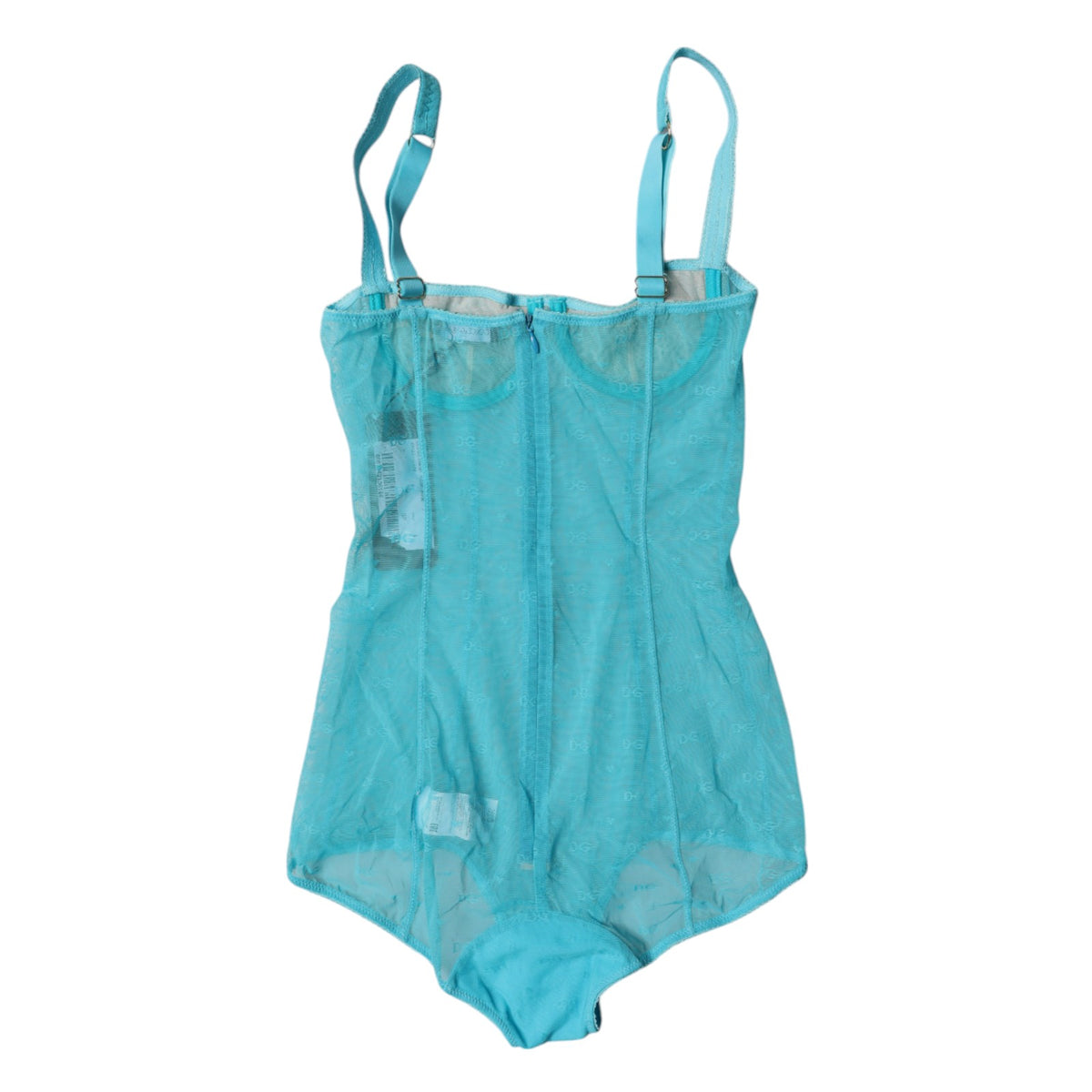 Dolce & Gabbana Blue Tulle Balconette Bra Bodysuit Underwear - Eljoys Fashion 