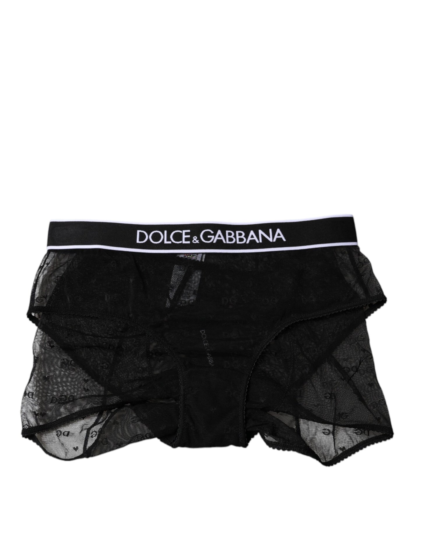 Dolce & Gabbana Black Tulle Nylon Mid Waist Panty Underwear Dolce & Gabbana