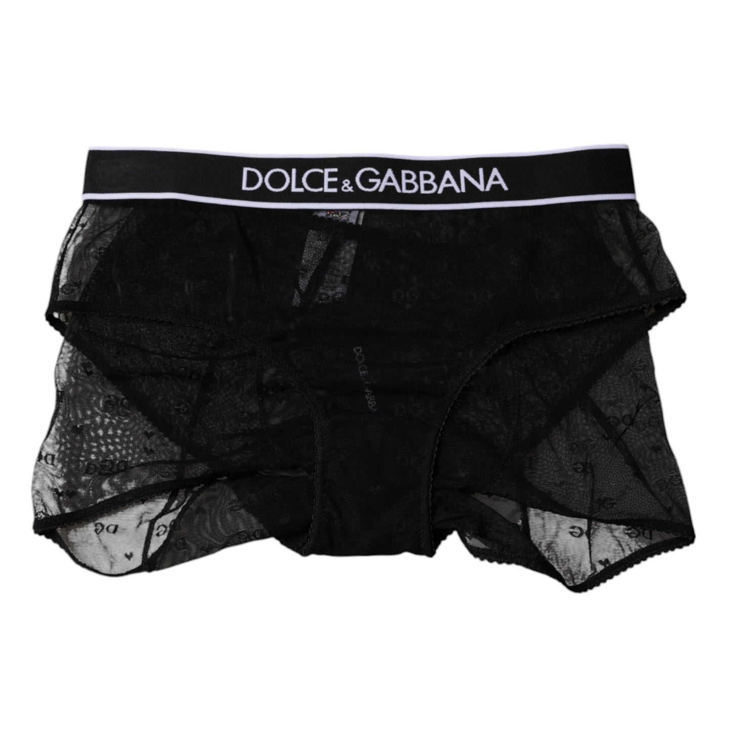 Dolce & Gabbana Black Tulle Nylon Mid Waist Panty Underwear Dolce & Gabbana