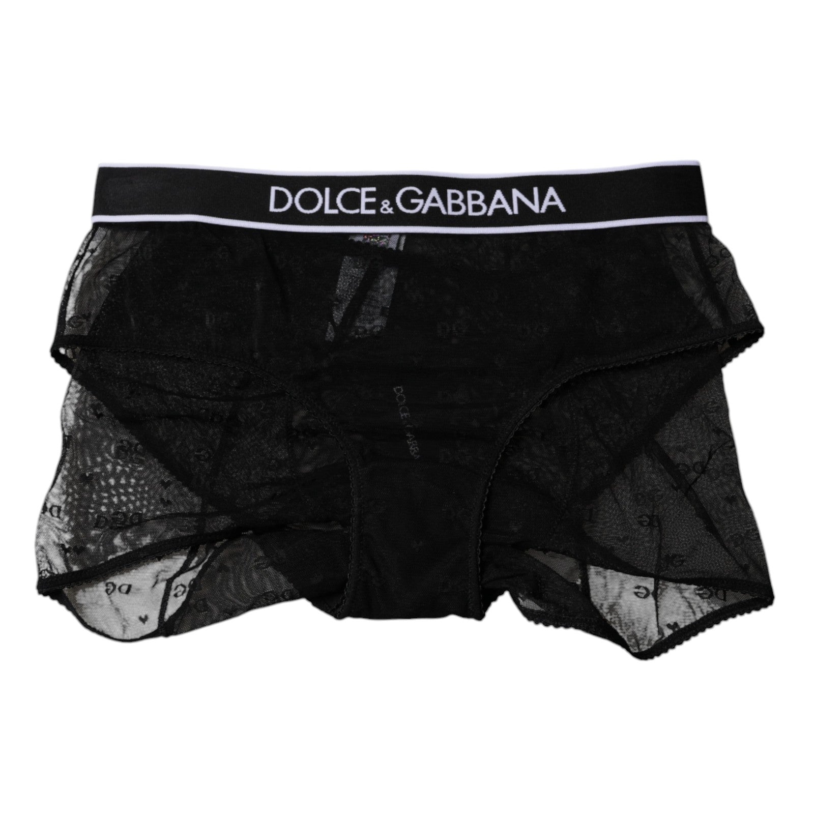 Dolce & Gabbana Black Tulle Nylon Mid Waist Panty Underwear Dolce & Gabbana