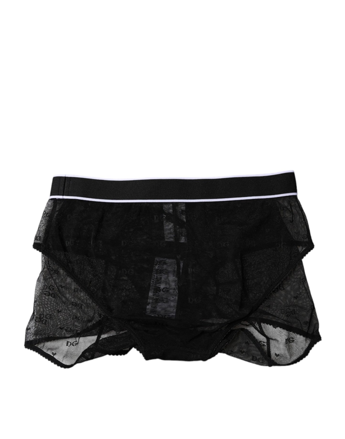 Dolce & Gabbana Black Tulle Nylon Mid Waist Panty Underwear Dolce & Gabbana