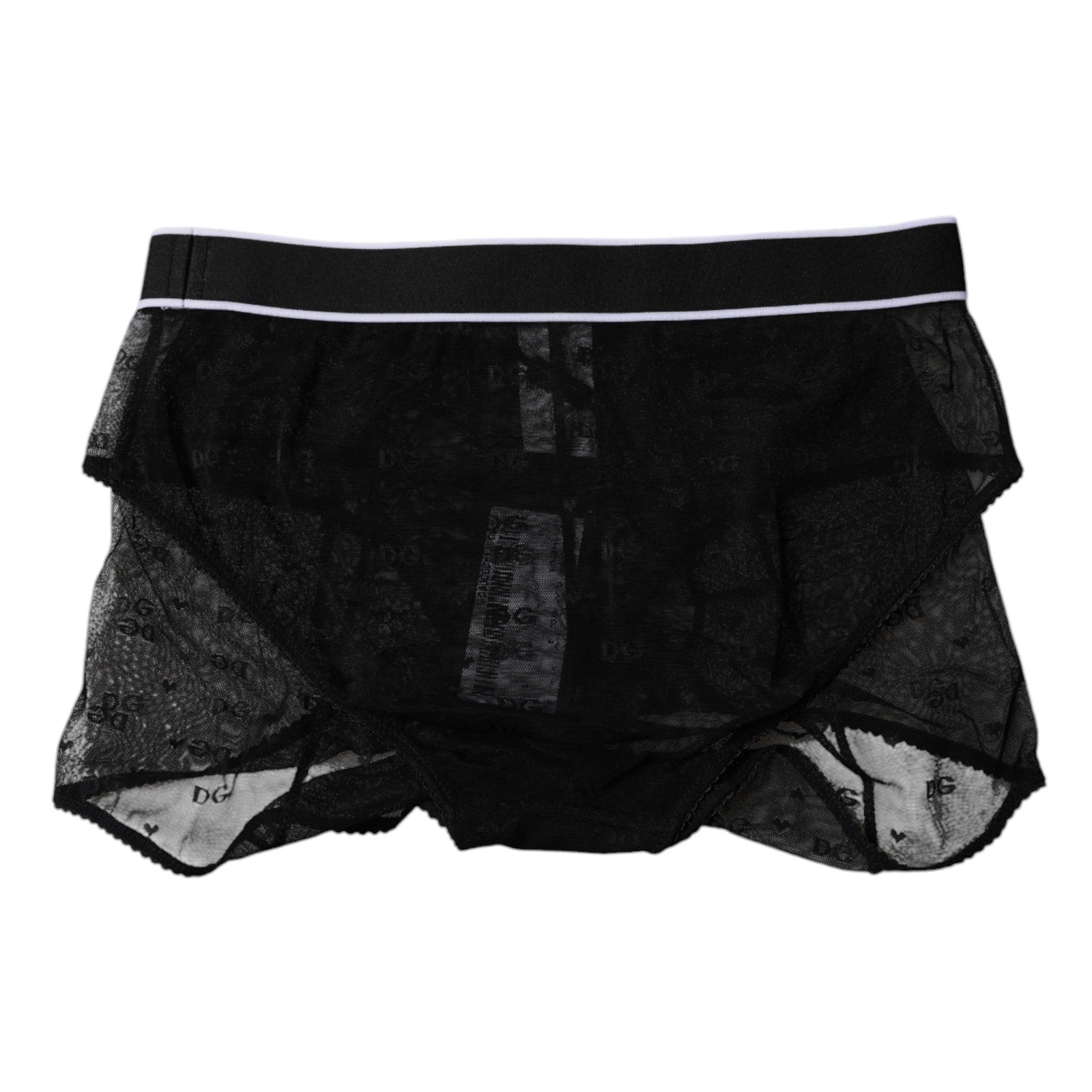 Dolce & Gabbana Black Tulle Nylon Mid Waist Panty Underwear Dolce & Gabbana