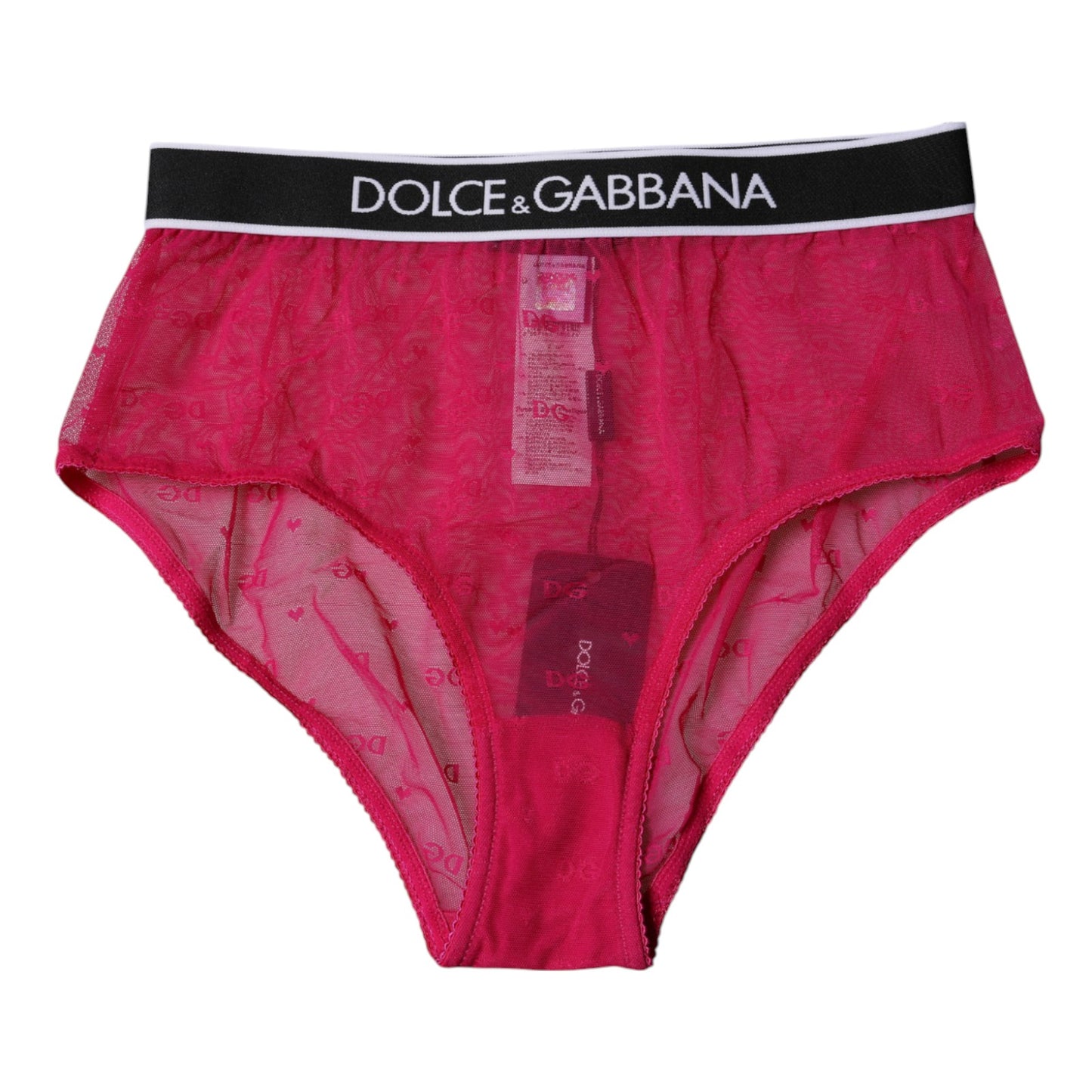 Dolce & Gabbana Fuchsia Tulle Nylon Mid Waist Panty Underwear Dolce & Gabbana