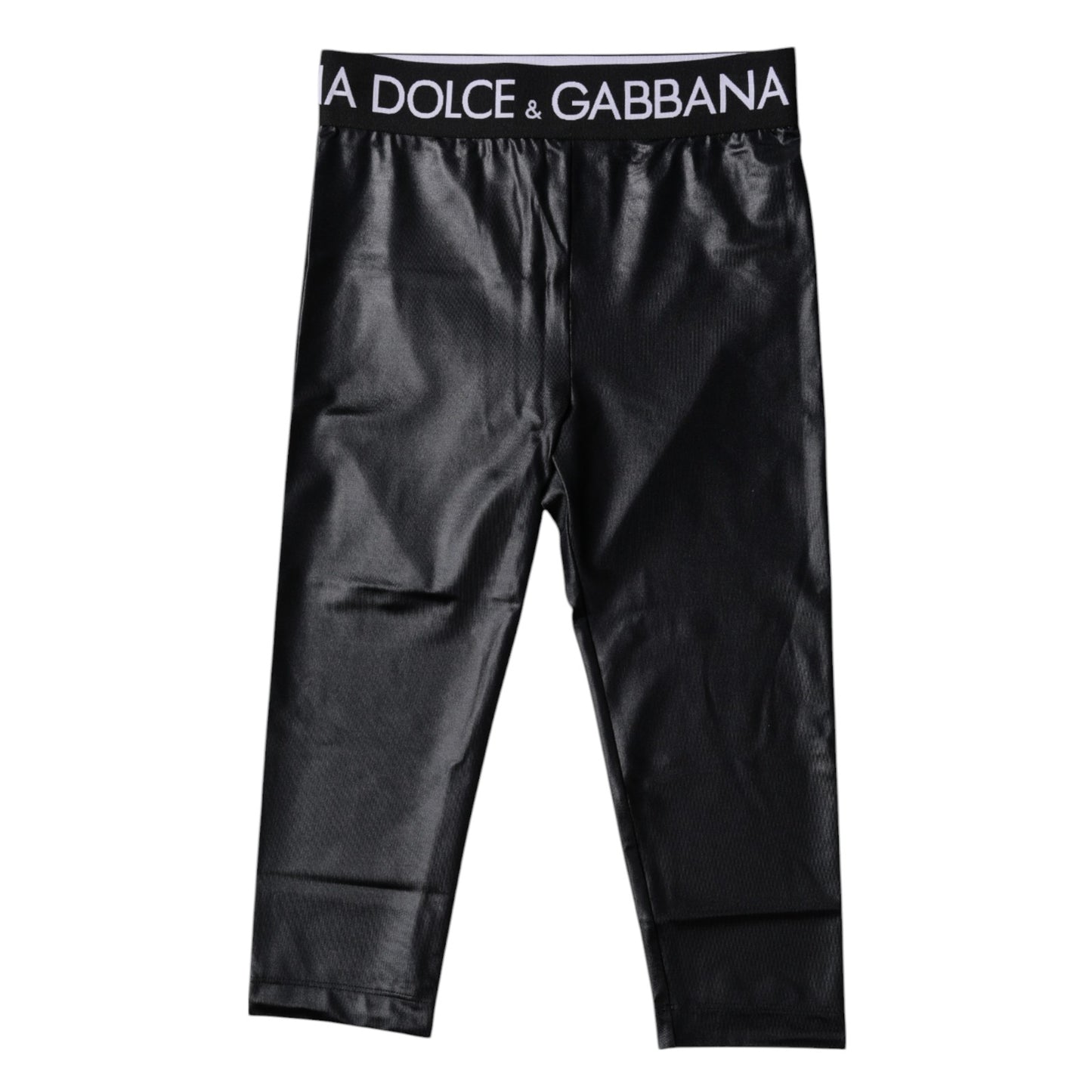 Dolce & Gabbana Black Logo Nylon Cropped Tights Pants Underwear Dolce & Gabbana