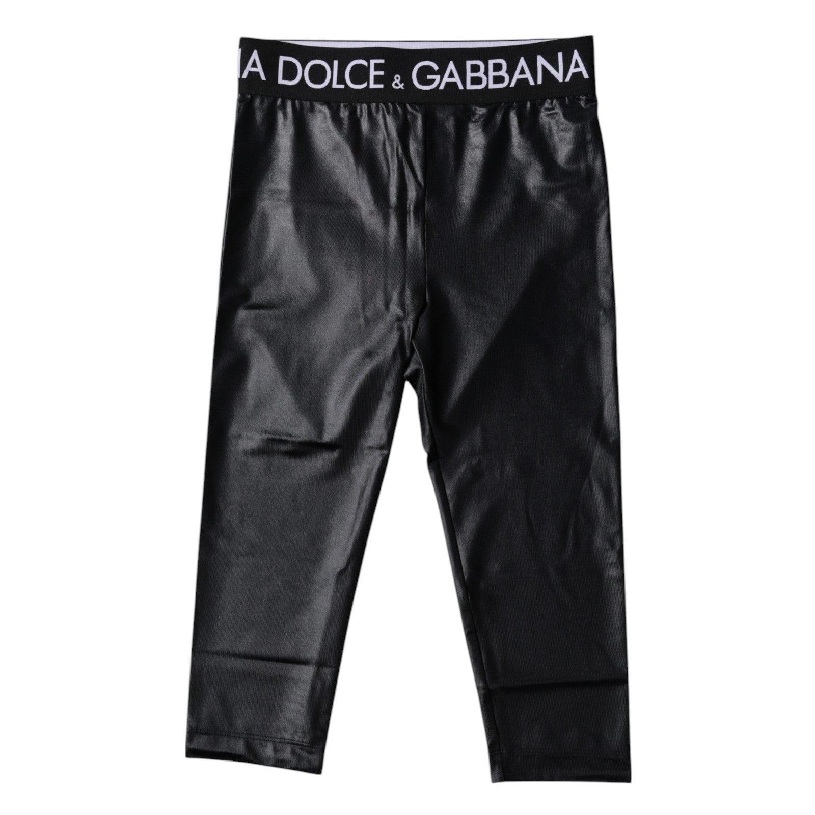 Dolce & Gabbana Black Logo Nylon Cropped Tights Pants Underwear Dolce & Gabbana