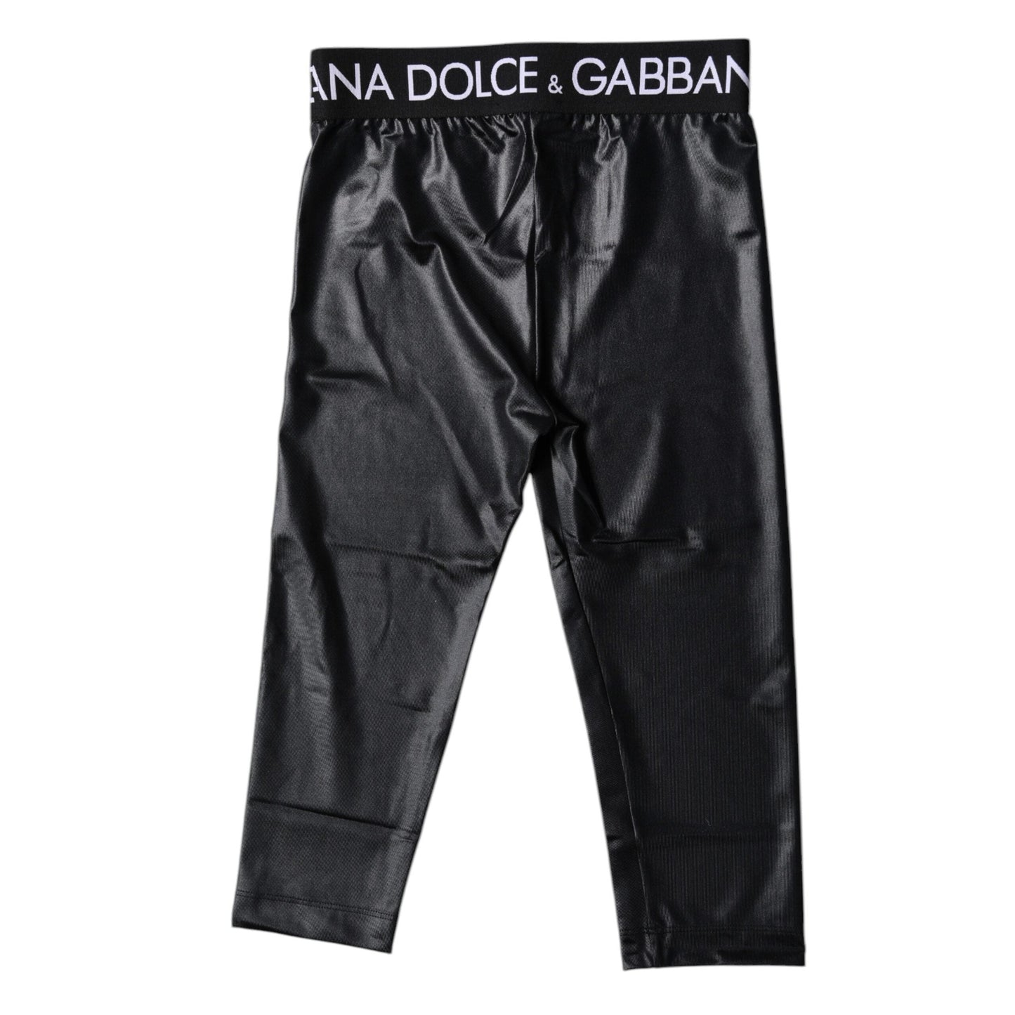 Dolce & Gabbana Black Logo Nylon Cropped Tights Pants Underwear Dolce & Gabbana