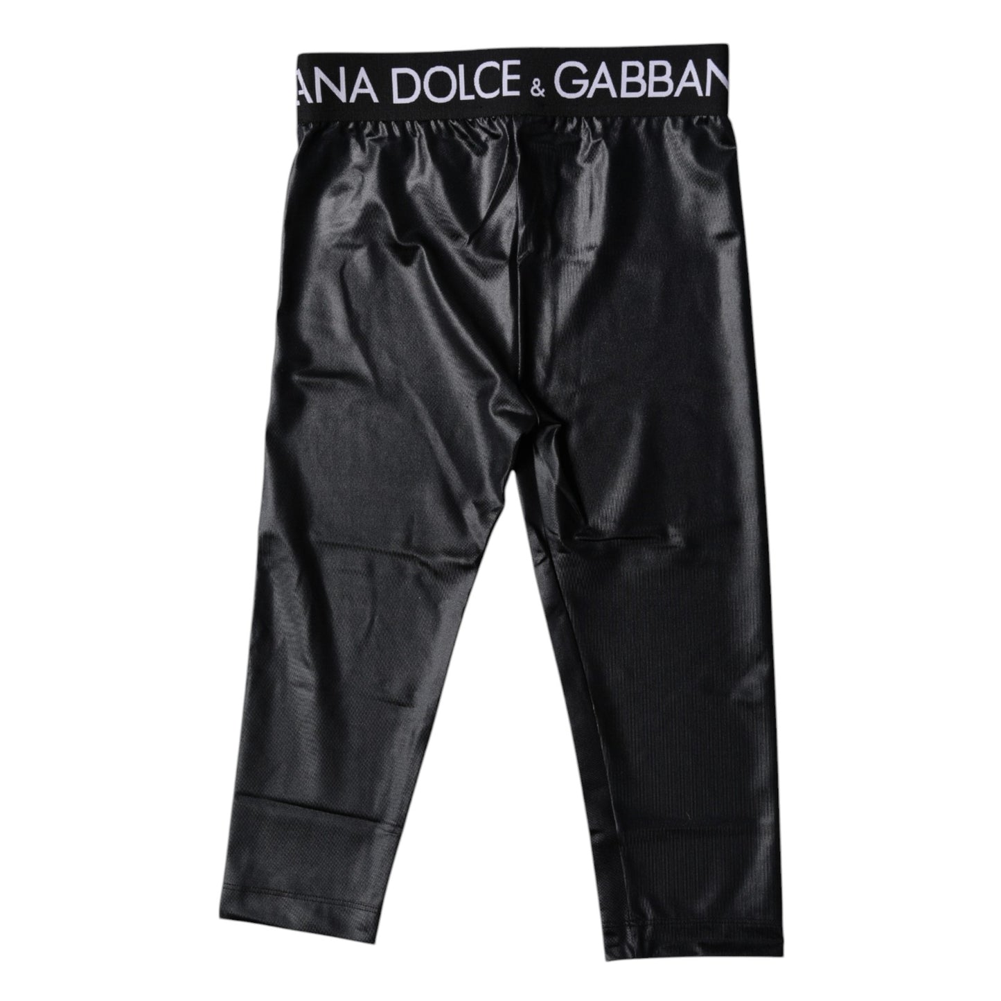 Dolce & Gabbana Black Logo Nylon Cropped Tights Pants Underwear Dolce & Gabbana