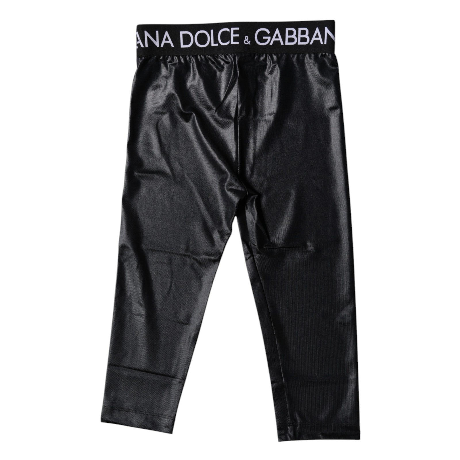 Dolce & Gabbana Black Logo Nylon Cropped Tights Pants Underwear Dolce & Gabbana