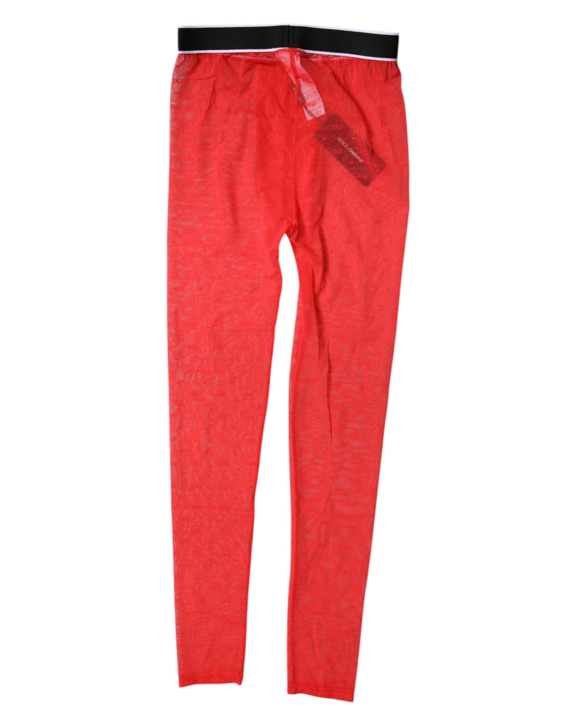 Dolce & Gabbana Red Logo Lace Lingerie Tight Pants Underwear Dolce & Gabbana