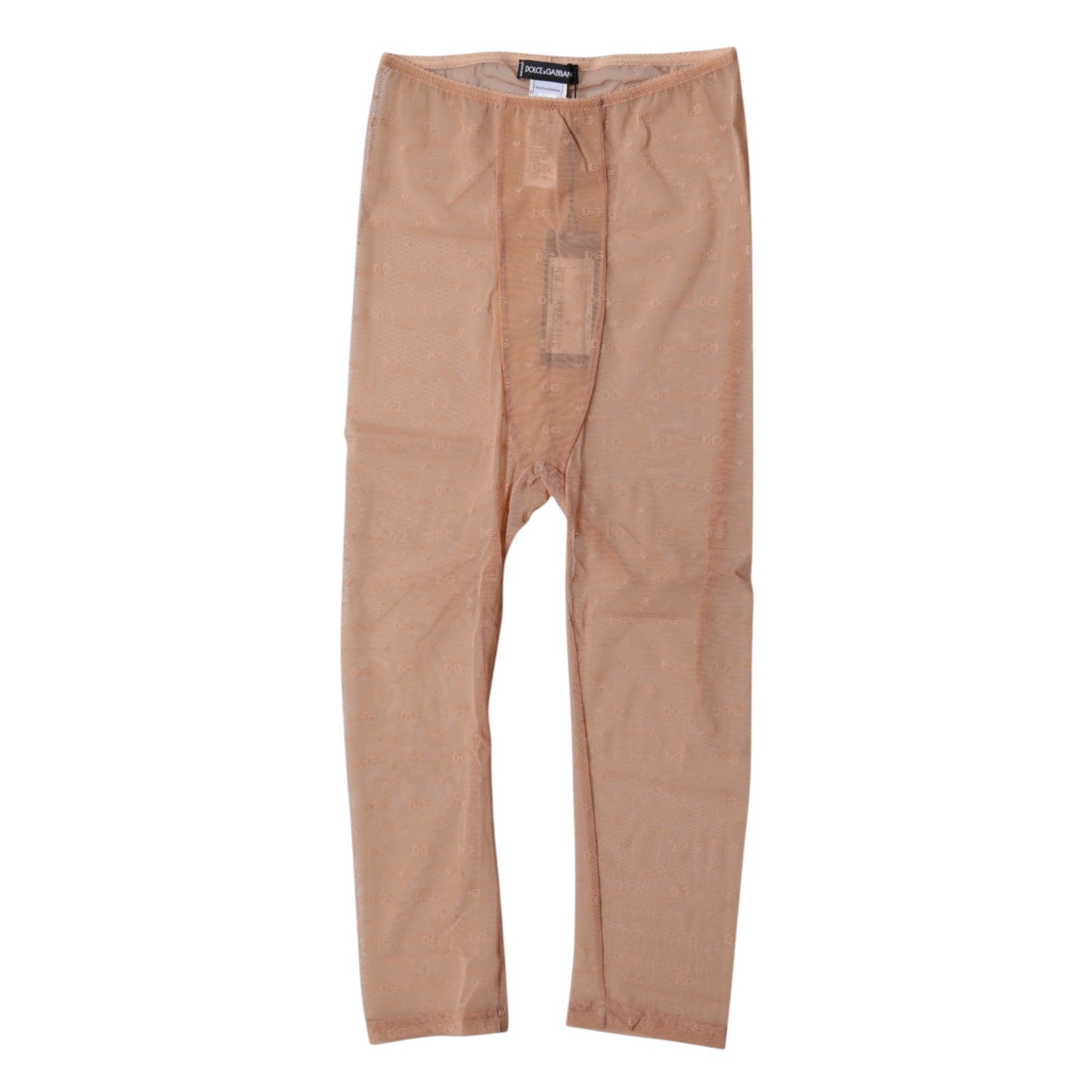 Dolce & Gabbana Brown Logo Lace Lingerie Cropped Tight Underwear Dolce & Gabbana