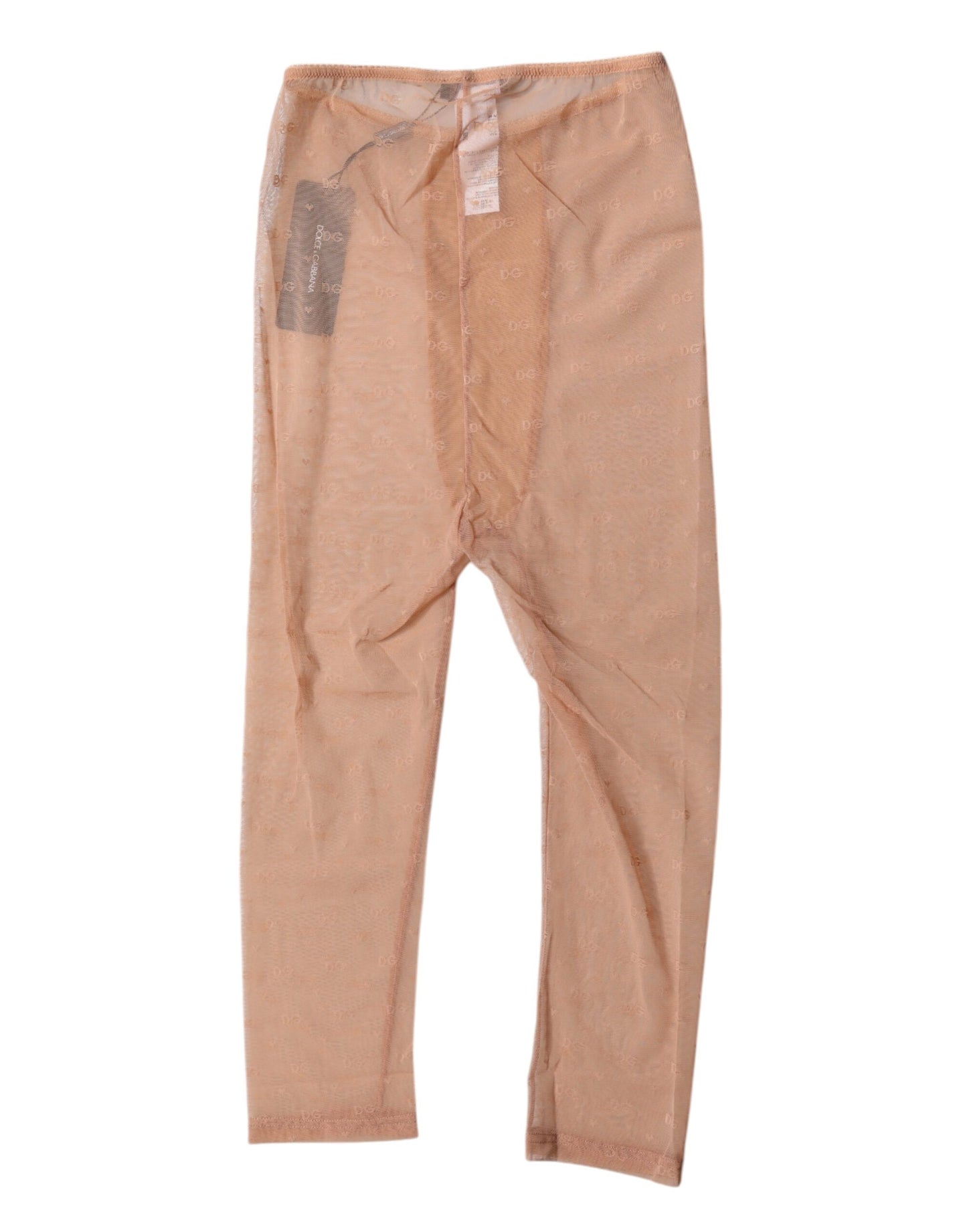 Dolce & Gabbana Brown Logo Lace Lingerie Cropped Tight Underwear Dolce & Gabbana