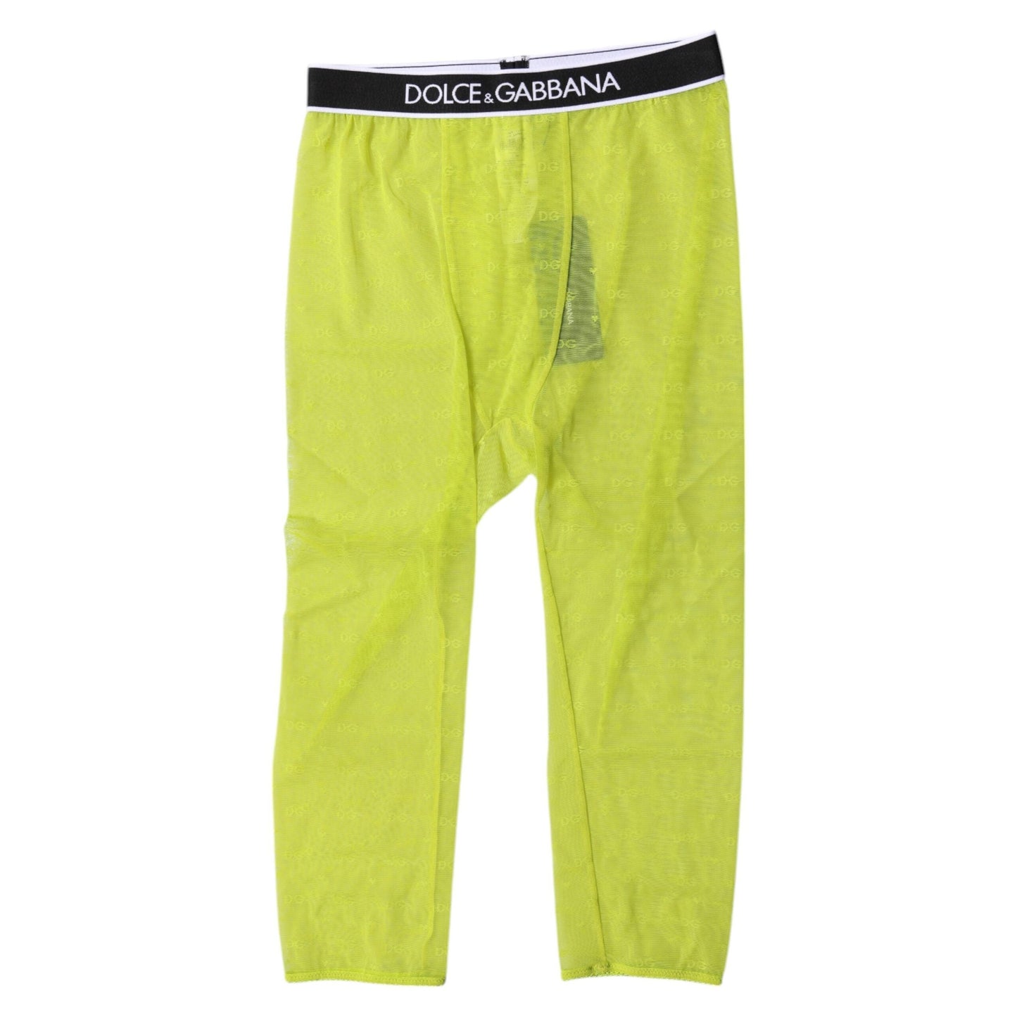 Dolce & Gabbana Green DG Logo Nylon Cropped Tights Underwear Dolce & Gabbana