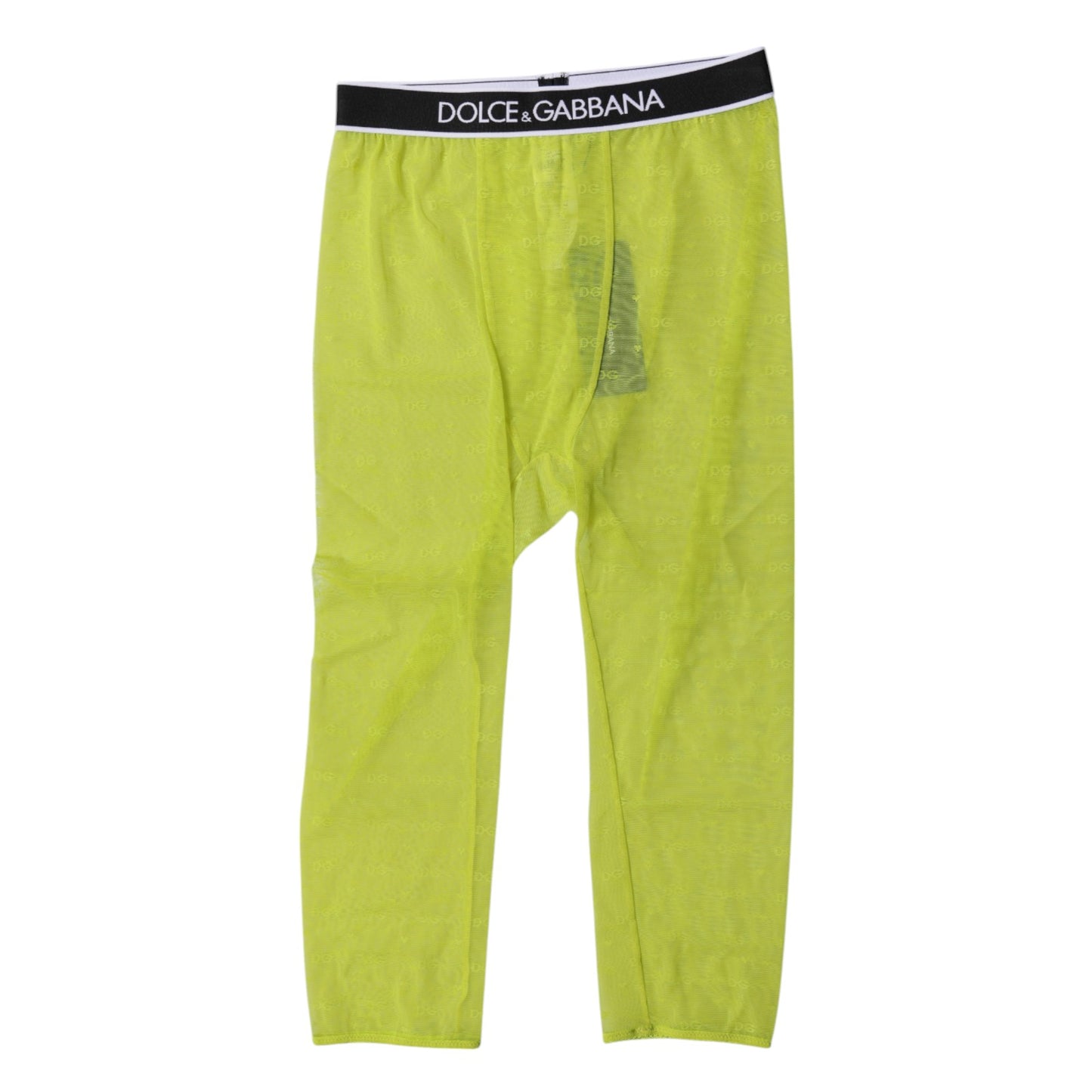 Dolce & Gabbana Green DG Logo Nylon Cropped Tights Underwear Dolce & Gabbana