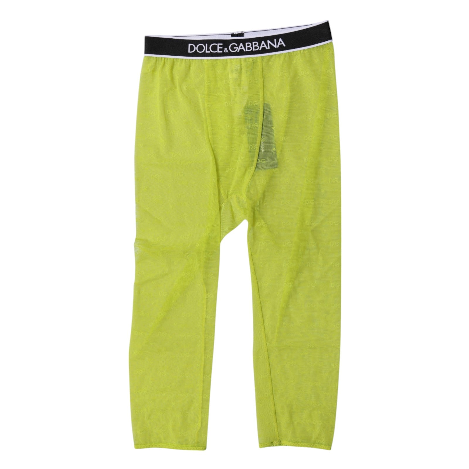 Dolce & Gabbana Green DG Logo Nylon Cropped Tights Underwear Dolce & Gabbana